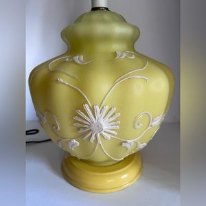 Vintage Yellow Glass Table Lamp